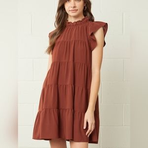 2/$50 Entro ruffle sleeve tiered dress